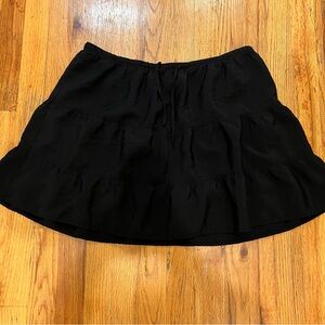 H&M Divided Black A-Line Tiered Drawstring Skirt